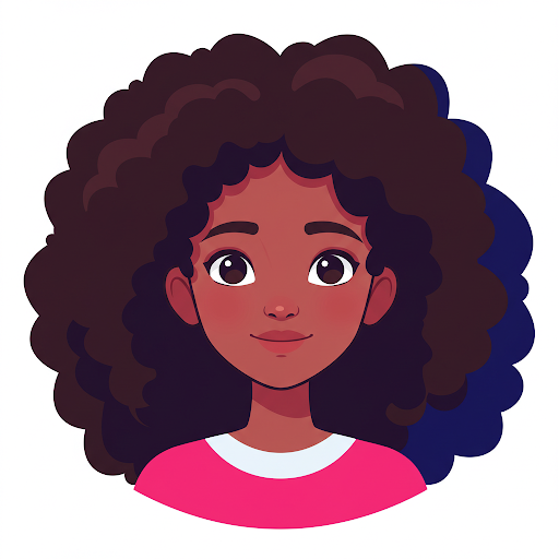 uma garota com cabelo crespo